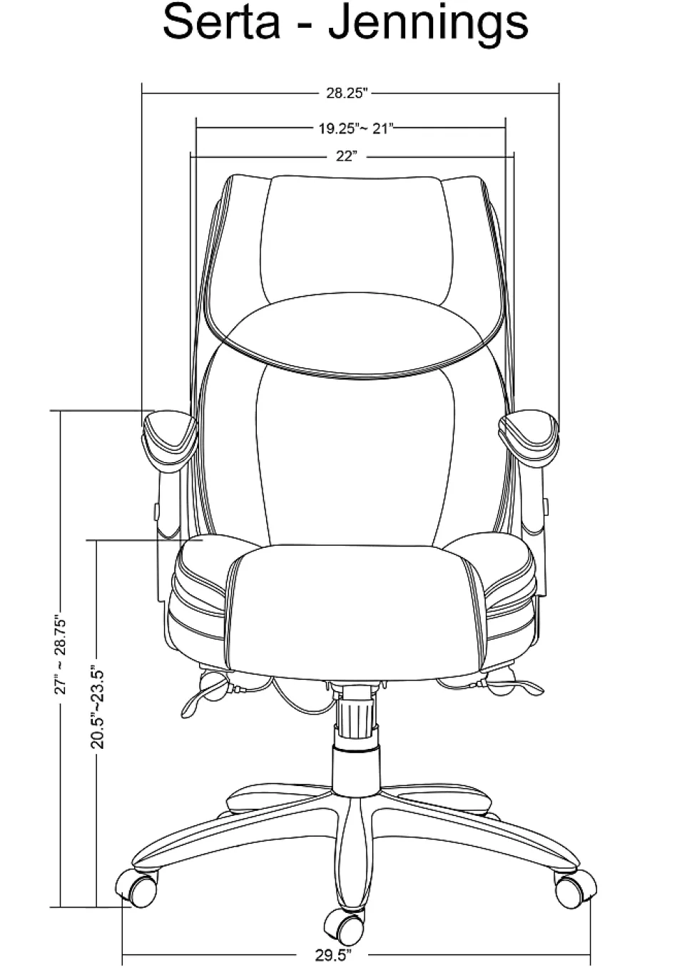 Serta® Smart Layers™ Jennings Big & Tall Ergonomic Bonded Leather High-Back Executive Office Chair, Black/Slate