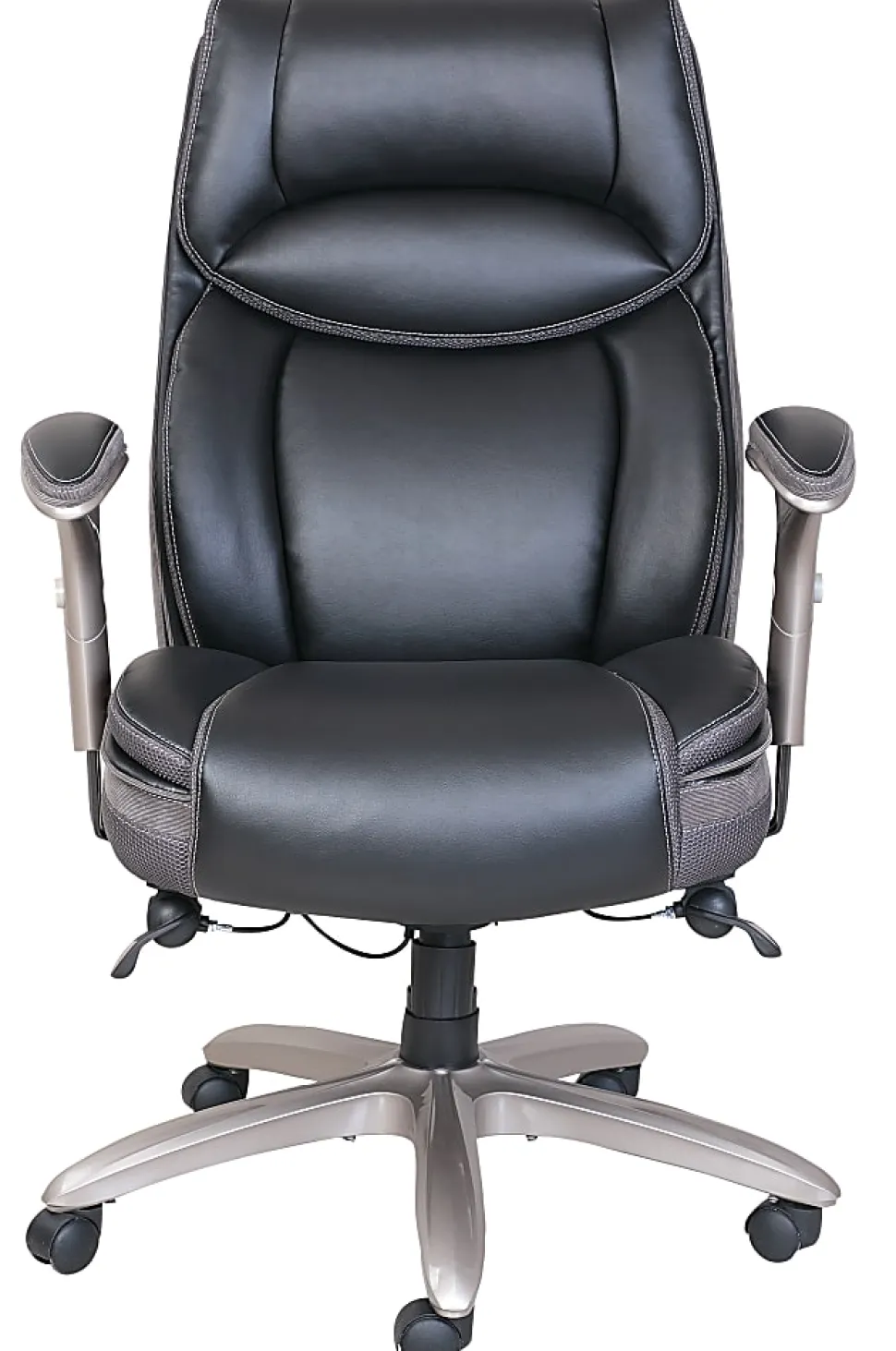 Serta® Smart Layers™ Jennings Big & Tall Ergonomic Bonded Leather High-Back Executive Office Chair, Black/Slate