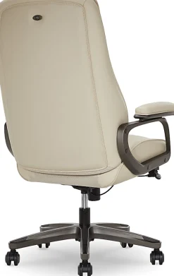 Serta® SmartLayers™ Mosby Ergonomic Vegan Leather High-Back Executive Office Chair, Cream
