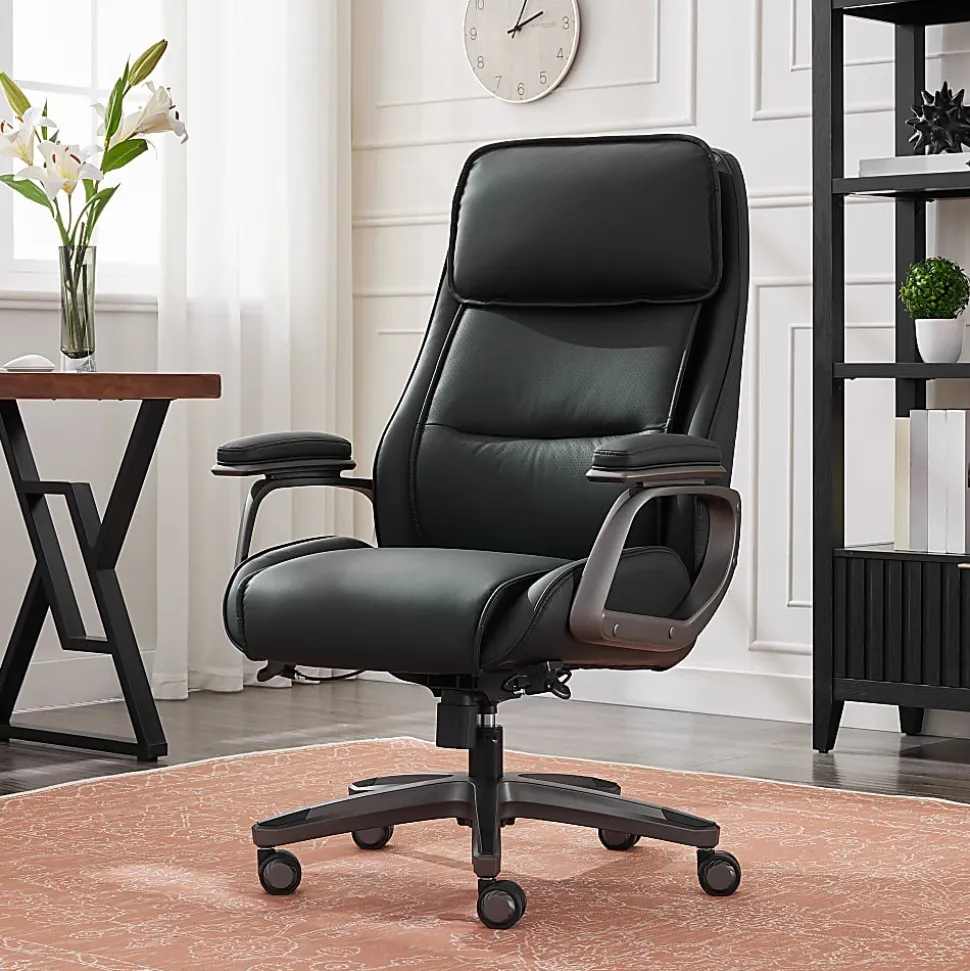 Serta® SmartLayers™ Mosby Ergonomic Vegan Leather High-Back Executive Office Chair, Black/Dark Gray, BIFMA Compliant