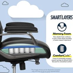Serta® SmartLayers™ Mosby Ergonomic Vegan Leather High-Back Executive Office Chair, Black/Dark Gray, BIFMA Compliant