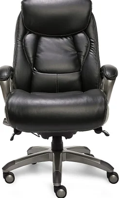 Serta® Smart Layers™ Tranquility Executive Ergonomic Bonded Leather High-Back Chair, Black/Slate