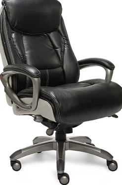 Serta® Smart Layers™ Tranquility Executive Ergonomic Bonded Leather High-Back Chair, Black/Slate