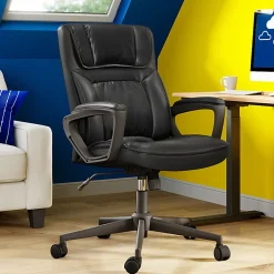 Serta® Style Hannah I Bonded Leather High-Back Office Chair, Comfort Black