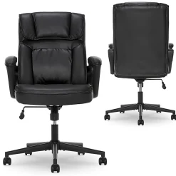Serta® Style Hannah I Bonded Leather High-Back Office Chair, Comfort Black