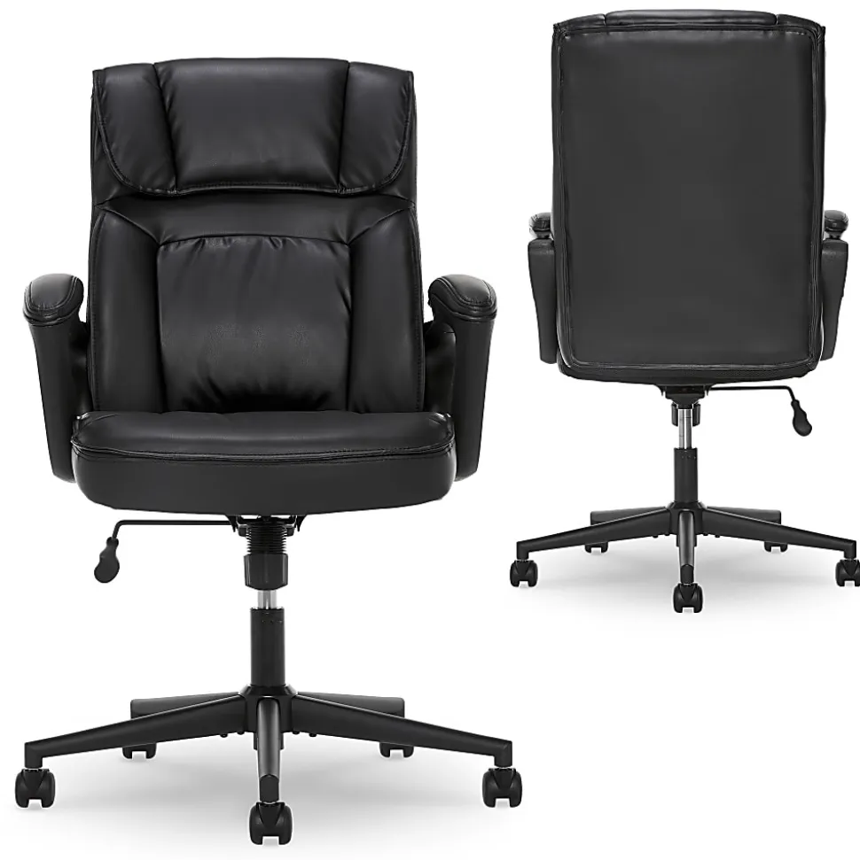 Serta® Style Hannah I Bonded Leather High-Back Office Chair, Comfort Black