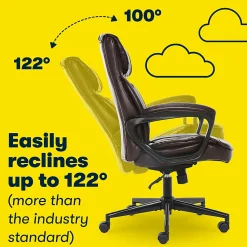 Serta® Style Hannah I Bonded Leather High-Back Office Chair, Comfort Biscuit/Black