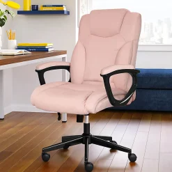 Serta® Style Hannah II High-Back Office Chair, Microfiber, Harvard Pink/Black