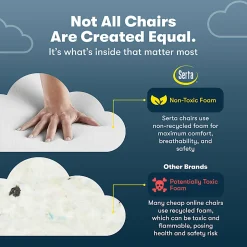 Serta® Works Bonded Leather/Mesh High-Back Office Chair With Smart Layers Technology, Opportunity Gray/Black/Silver