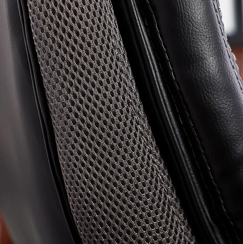 Serta® Works Bonded Leather/Mesh High-Back Office Chair With Smart Layers Technology, Opportunity Gray/Black/Silver