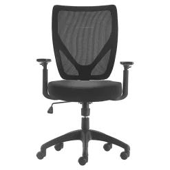 Serta Works - Chair - task - ergonomic - mid-back - armrests - T-shaped - tilt - swivel - polyester blend fabric, mesh - black