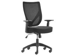 Serta Works - Chair - task - ergonomic - mid-back - armrests - T-shaped - tilt - swivel - polyester blend fabric, mesh - black