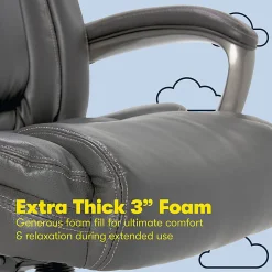 Serta® Works Ergonomic Bonded Leather High-Back Office Chair, Harvard Gray/Silver