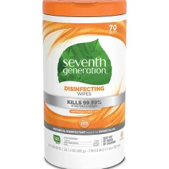 Seventh Generation™ Disinfecting Wipes, Lemongrass Scent, 70 Wipes Per Canister, Pack Of 6 Canisters