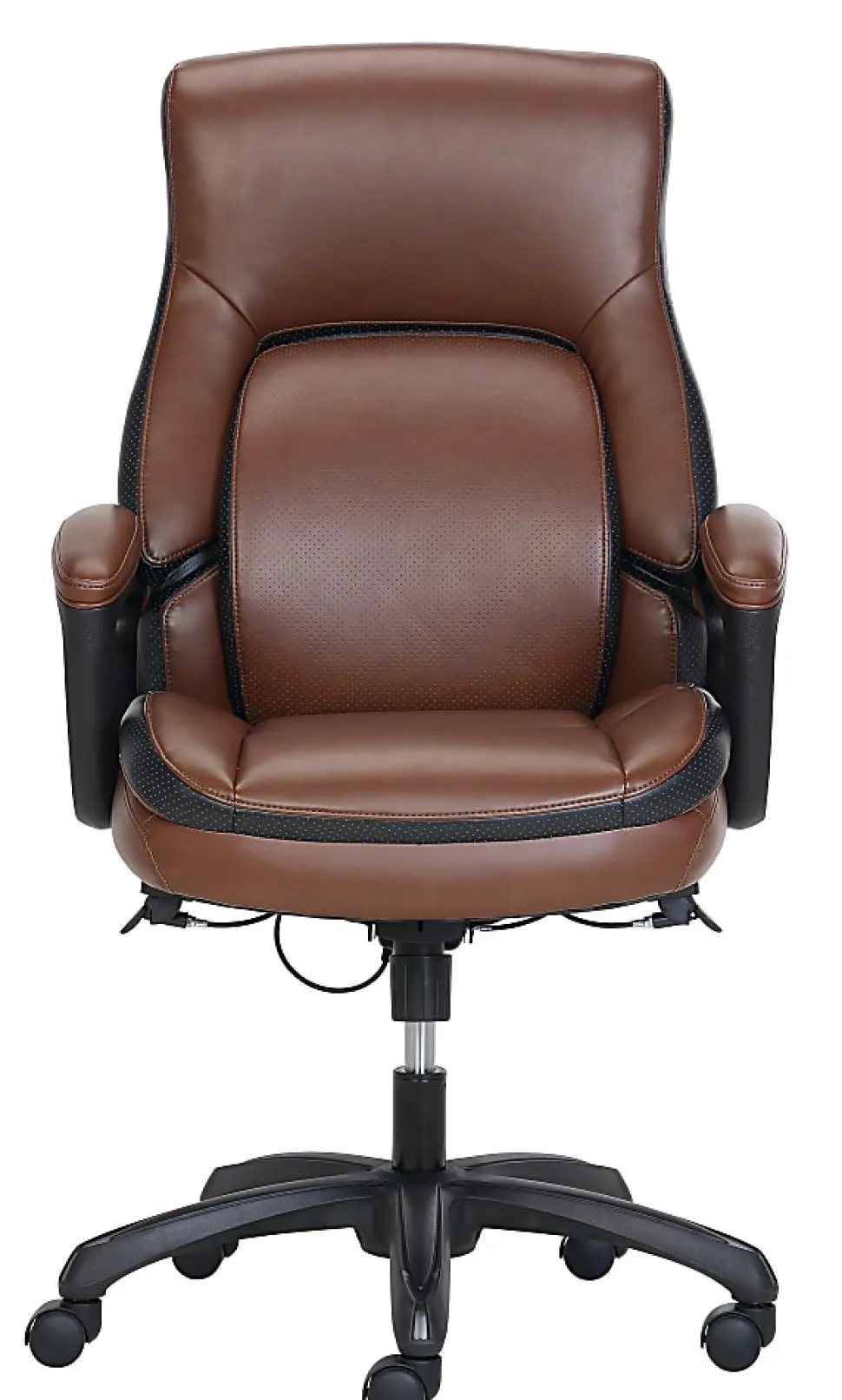 Shaquille O'Neal™ Amphion Ergonomic Bonded Leather High-Back Executive Office Chair, Brown/Black
