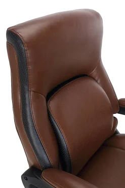 Shaquille O'Neal™ Amphion Ergonomic Bonded Leather High-Back Executive Office Chair, Brown/Black