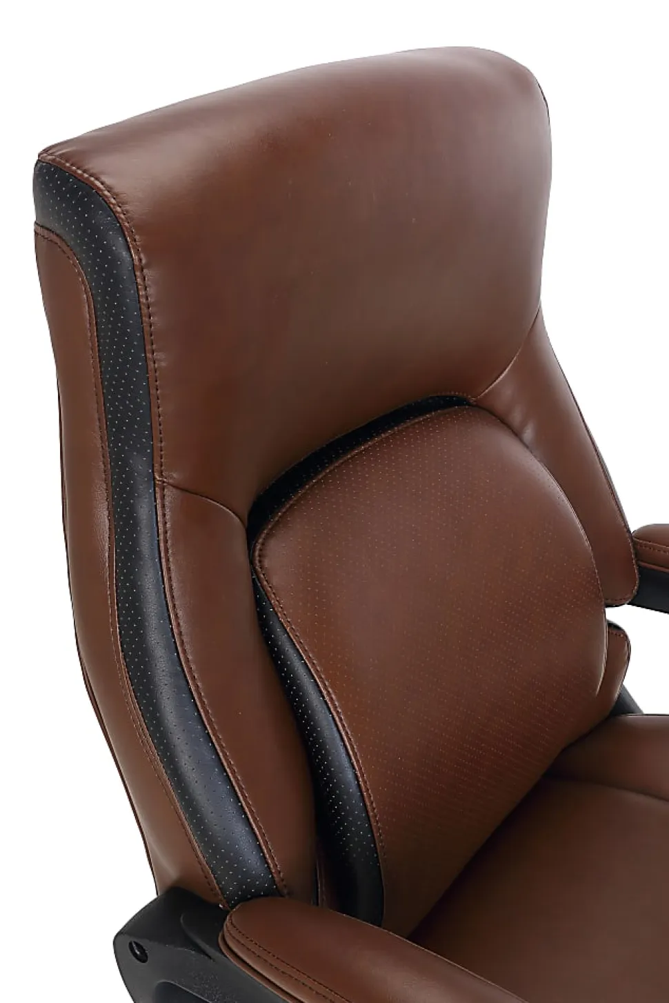Shaquille O'Neal™ Amphion Ergonomic Bonded Leather High-Back Executive Office Chair, Brown/Black