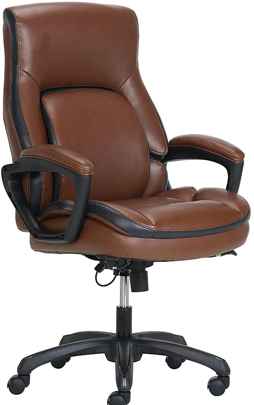 Shaquille O'Neal™ Amphion Ergonomic Bonded Leather High-Back Executive Office Chair, Brown/Black