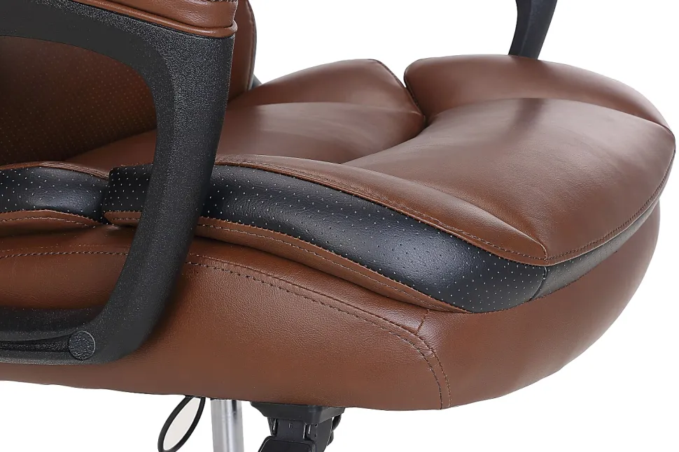 Shaquille O'Neal™ Amphion Ergonomic Bonded Leather High-Back Executive Office Chair, Brown/Black