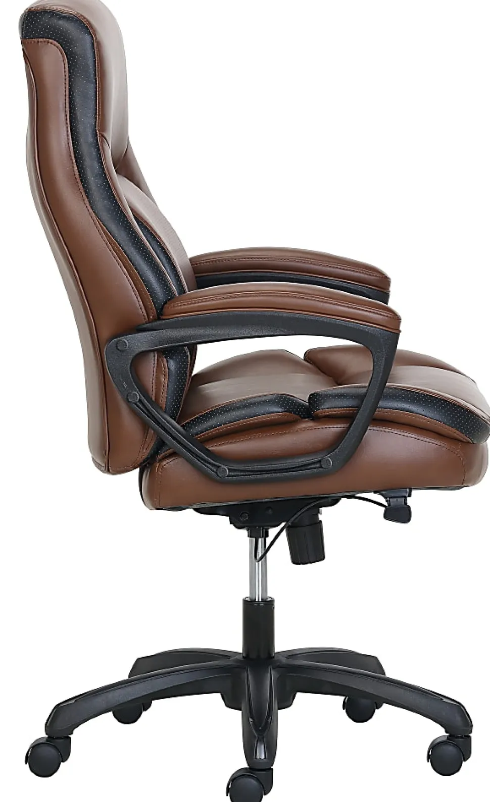 Shaquille O'Neal™ Amphion Ergonomic Bonded Leather High-Back Executive Office Chair, Brown/Black