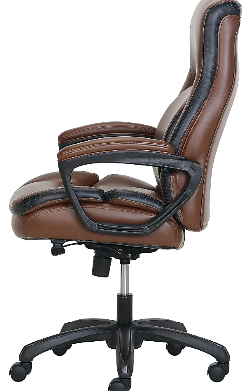 Shaquille O'Neal™ Amphion Ergonomic Bonded Leather High-Back Executive Office Chair, Brown/Black