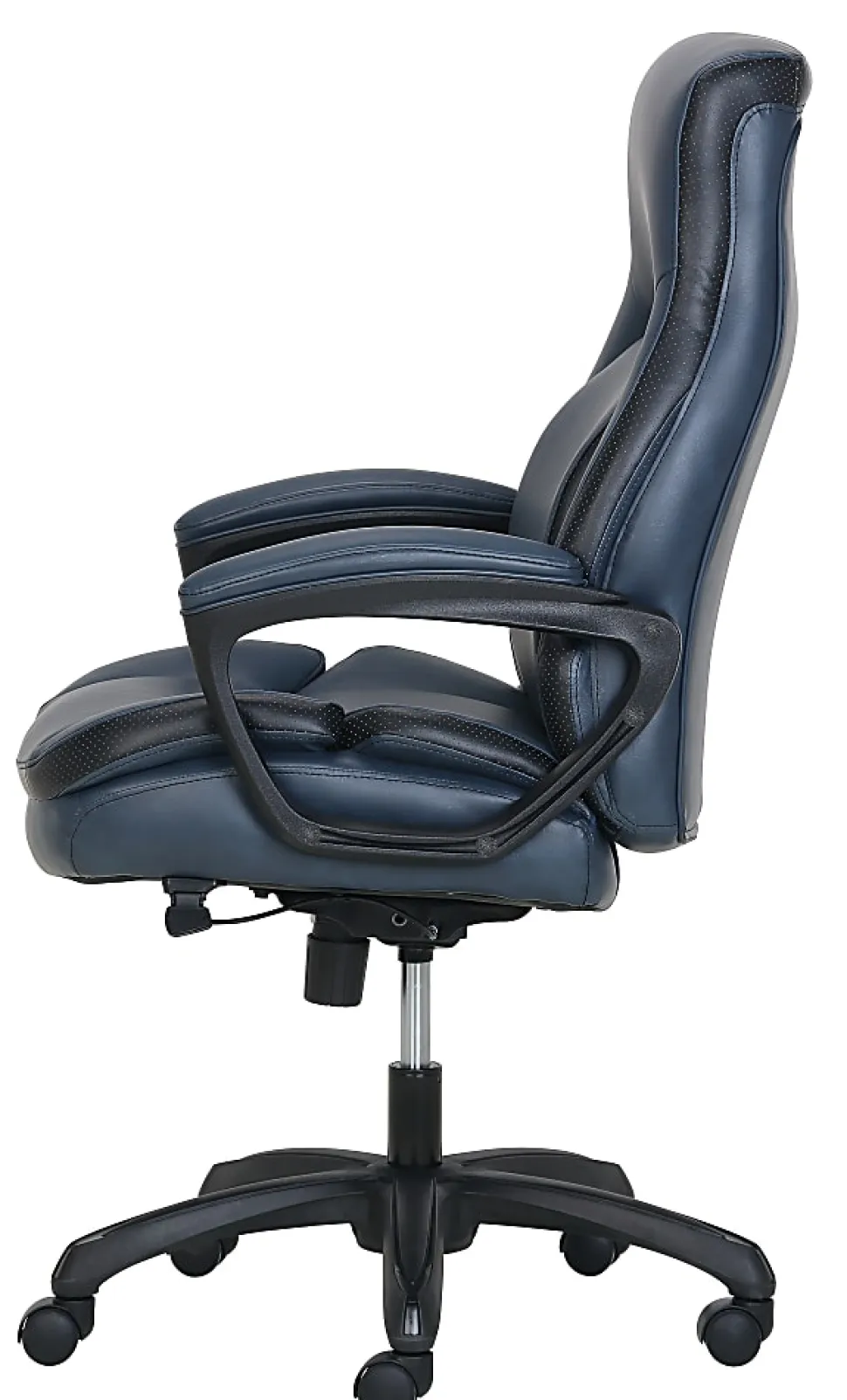 Shaquille O'Neal™ Amphion Ergonomic Bonded Leather High-Back Executive Office Chair, Navy/Black