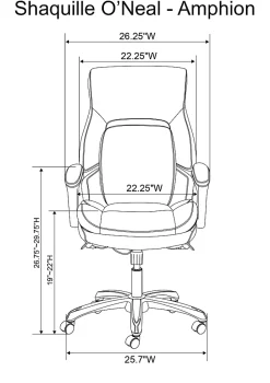 Shaquille O'Nealâ„¢ Amphion Ergonomic Bonded Leather High-Back Executive Office Chair, Black