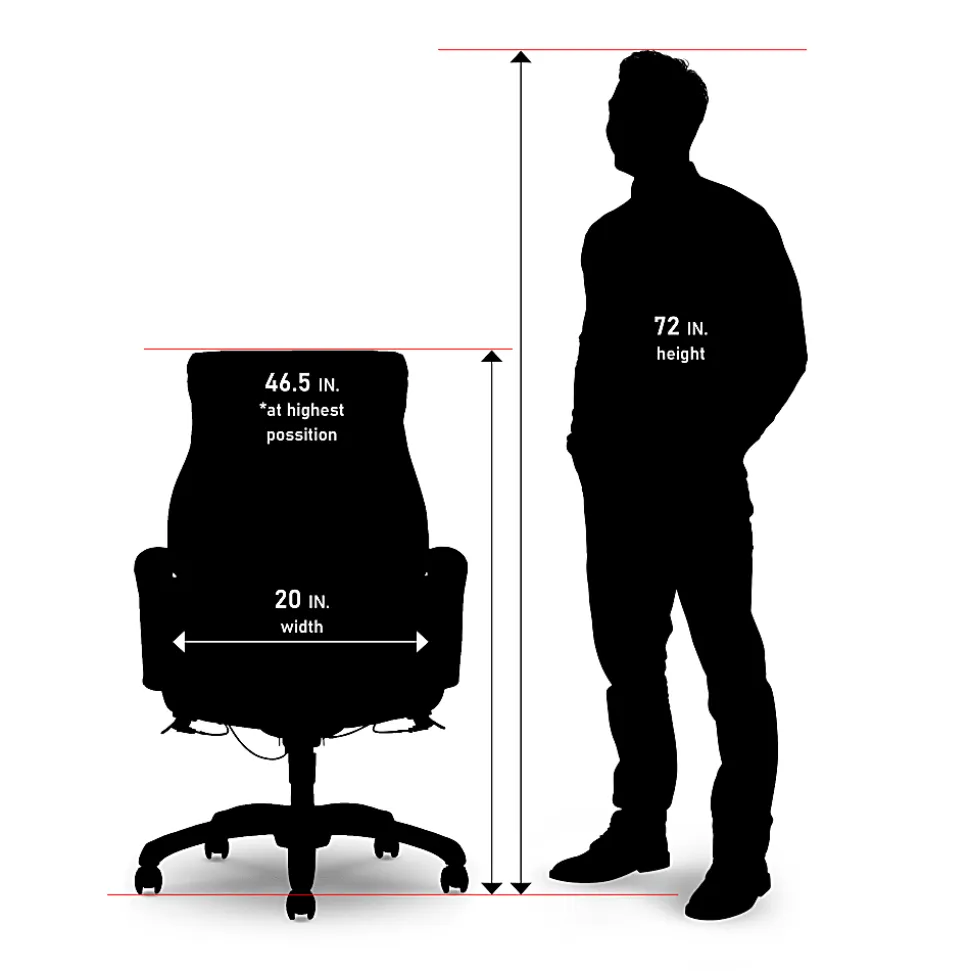 Shaquille O'Neal™ Amphion Ergonomic Bonded Leather High-Back Executive Office Chair, Black