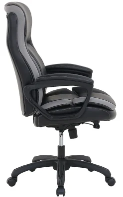 Shaquille O'Neal™ Amphion Ergonomic Bonded Leather High-Back Executive Office Chair, Black
