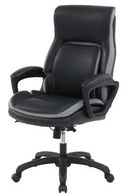 Shaquille O'Neal™ Amphion Ergonomic Bonded Leather High-Back Executive Office Chair, Black