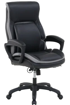 Shaquille O'Neal™ Amphion Ergonomic Bonded Leather High-Back Executive Office Chair, Black
