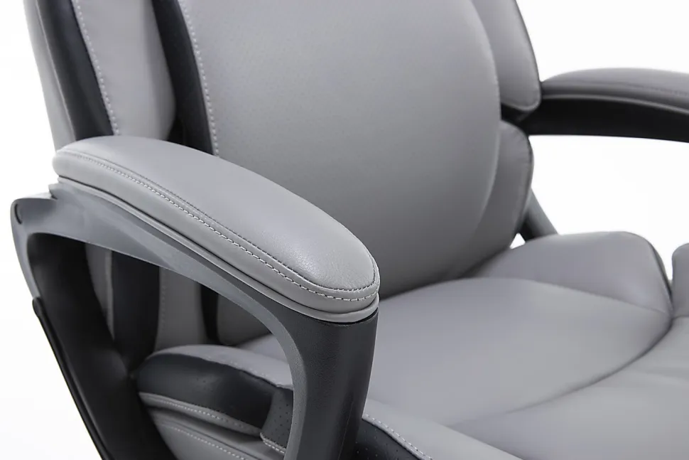 Shaquille O'Neal™ Amphion Ergonomic Bonded Leather High-Back Executive Office Chair, Gray