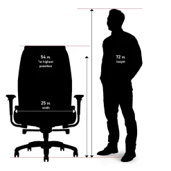 Shaquille O'Nealâ„¢ Nereus XXL Ergonomic Bonded Leather High-Back Executive Chair, Black