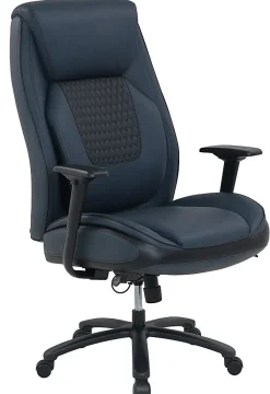 Shaquille O'Neal™ Nereus XXL Ergonomic Bonded Leather High-Back Executive Chair, Blue