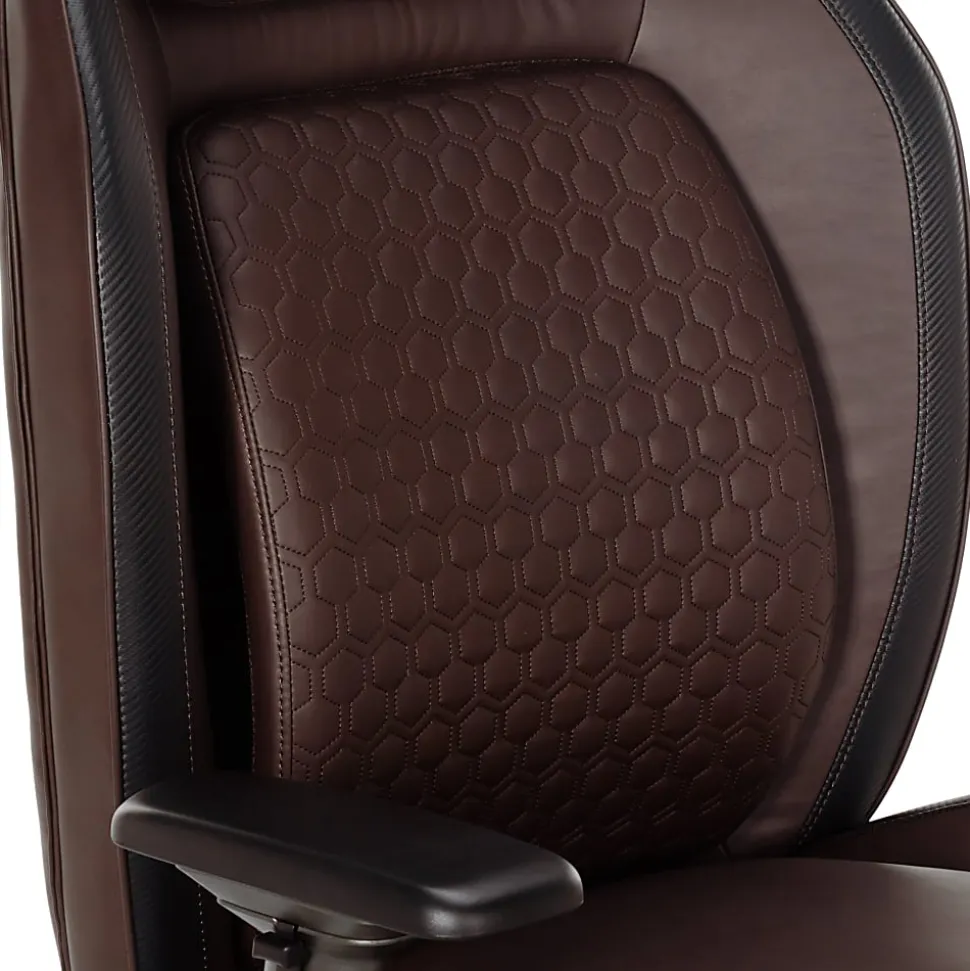 Shaquille O'Neal™ Zephyrus Ergonomic Bonded Leather High-Back Executive Office Chair, Walnut/Silver, BIFMA Compliant