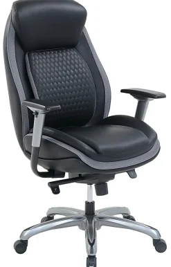 Shaquille O'Neal™ Zethus Ergonomic Bonded Leather High-Back Executive Office Chair, Black