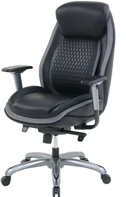 Shaquille O'Neal™ Zethus Ergonomic Bonded Leather High-Back Executive Office Chair, Black