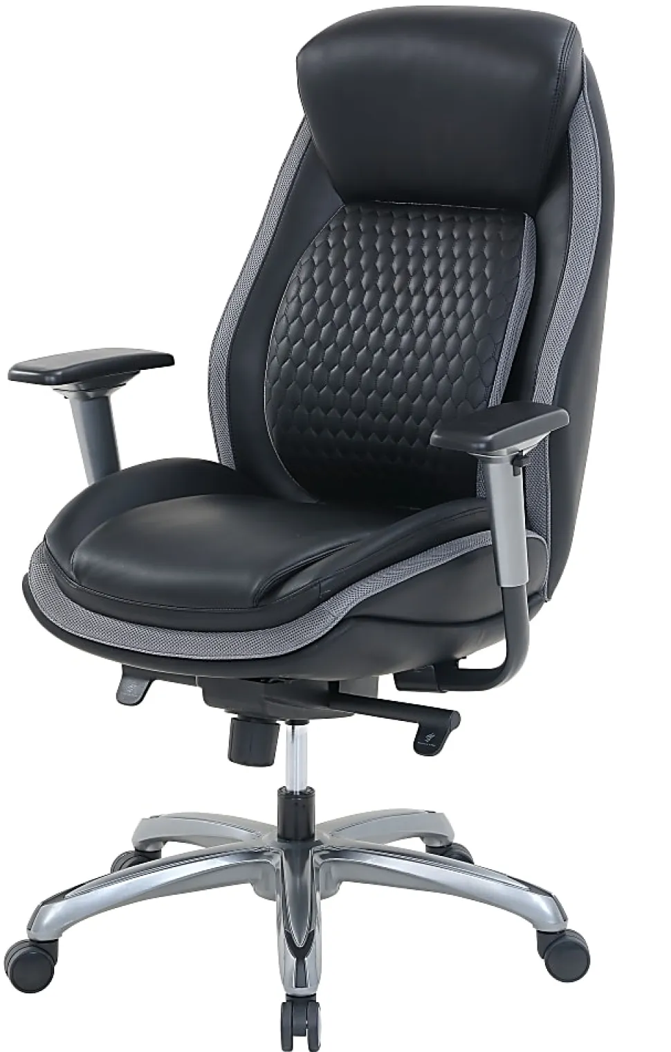 Shaquille O'Neal™ Zethus Ergonomic Bonded Leather High-Back Executive Office Chair, Black