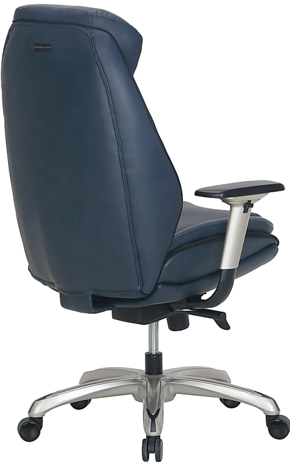 Shaquille O'Neal™ Zethus Ergonomic Bonded Leather High-Back Executive Office Chair, Navy/Silver