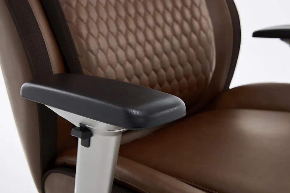 Shaquille O'Neal™ Zethus Ergonomic Bonded Leather High-Back Executive Office Chair, Brown