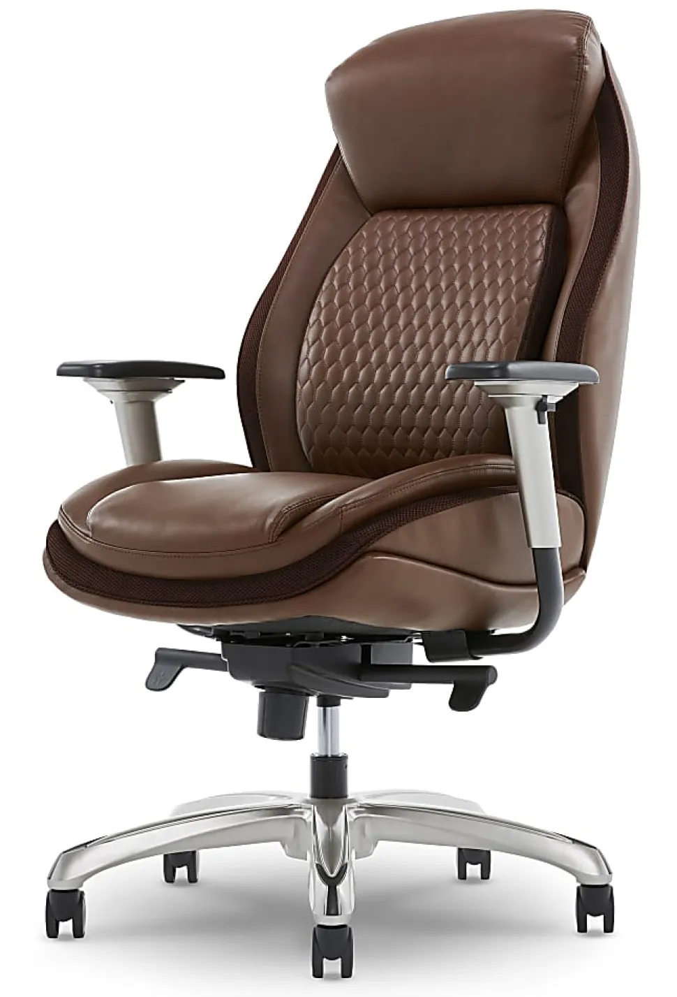 Shaquille O'Neal™ Zethus Ergonomic Bonded Leather High-Back Executive Office Chair, Brown