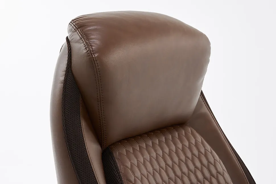 Shaquille O'Neal™ Zethus Ergonomic Bonded Leather High-Back Executive Office Chair, Brown