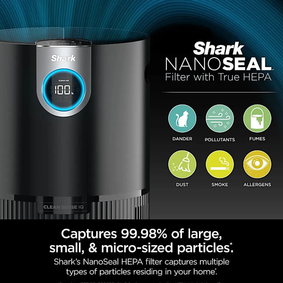 Shark Air Purifier MAX With True HEPA, 1200 Sq. Ft., Charcoal Gray, Total Qty 1