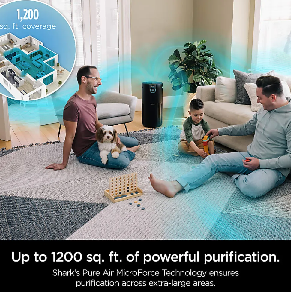 Shark Air Purifier MAX With True HEPA, 1200 Sq. Ft., Charcoal Gray, Total Qty 1