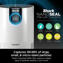 Shark Air Purifier With True HEPA, 500 Sq. Ft., White, Total Qty 1