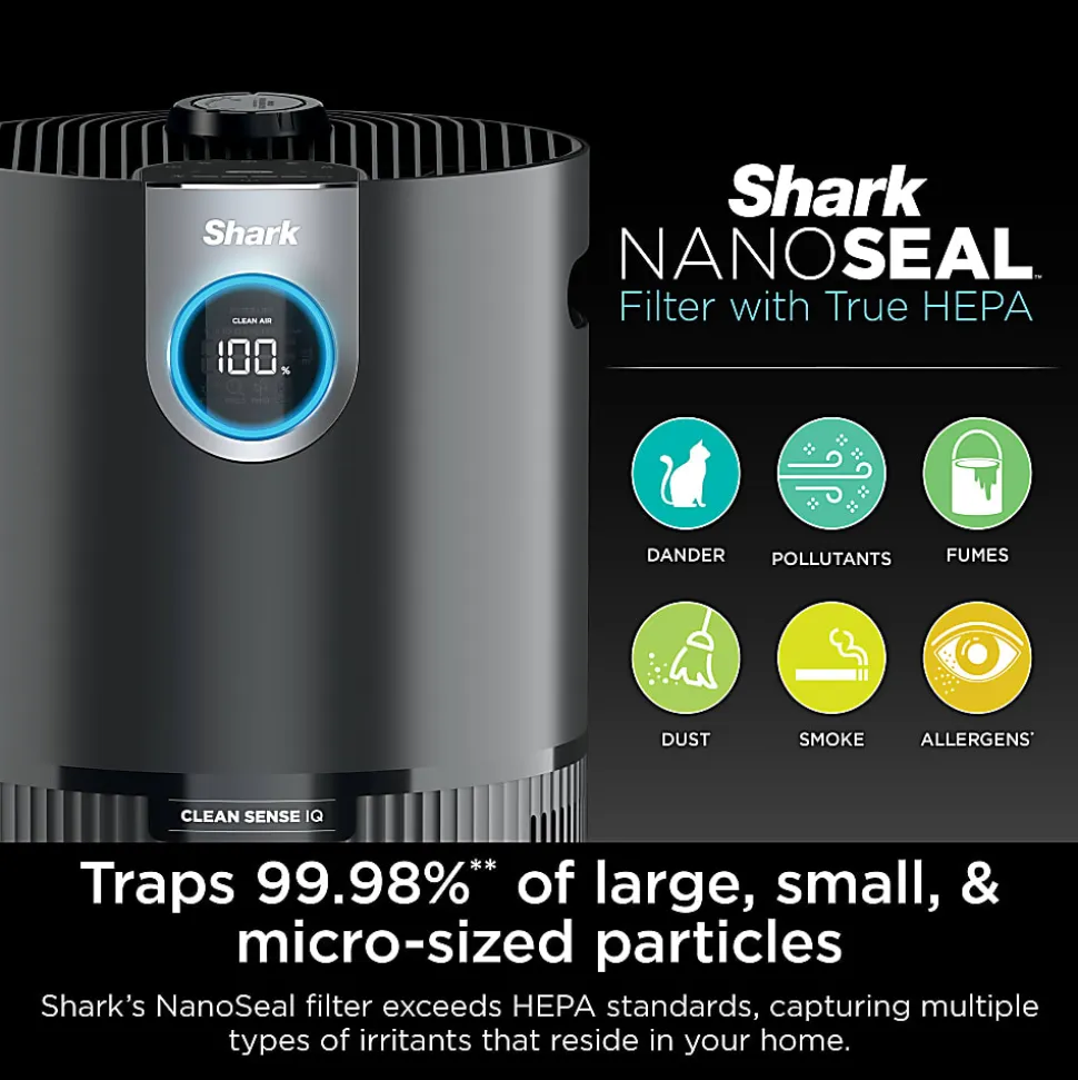 Shark Clean Sense Air Purifier MAX, 1,200 Sq. Ft., Black, Total Qty 1