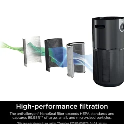 Shark Clean Sense Air Purifier MAX, 1,200 Sq. Ft., Black, Total Qty 1