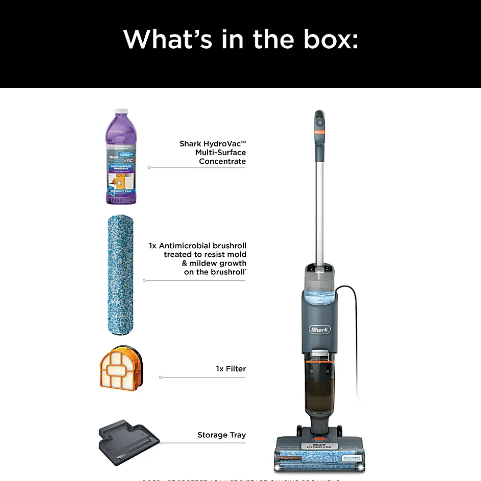 Shark HydroVac MessMaster Corded Heavy-Duty 3-in-1 Vacuum, Mop And Self-Cleaning System, Navy, Total Qty 1