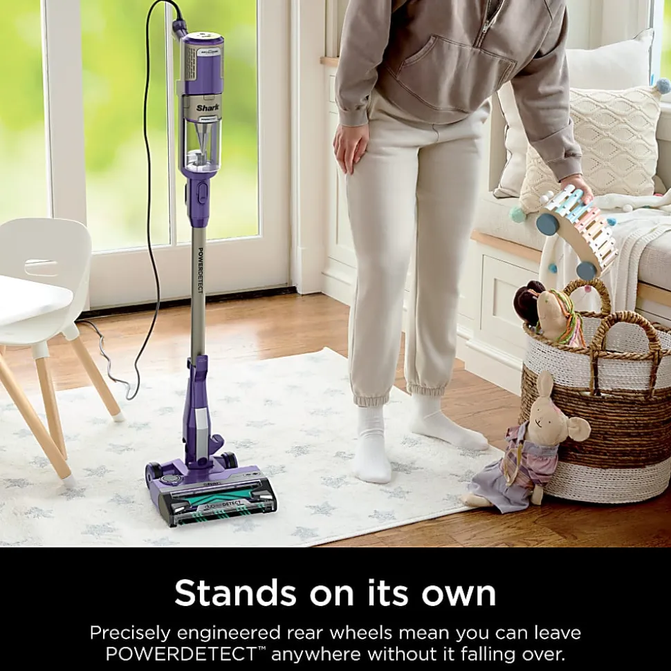 Shark POWERDETECT Corded Stick Vacuum, With DETECT Technology, Self-Cleaning Brushroll And Odor Neutralizer Technology, Eggplant, Total Quantity 1