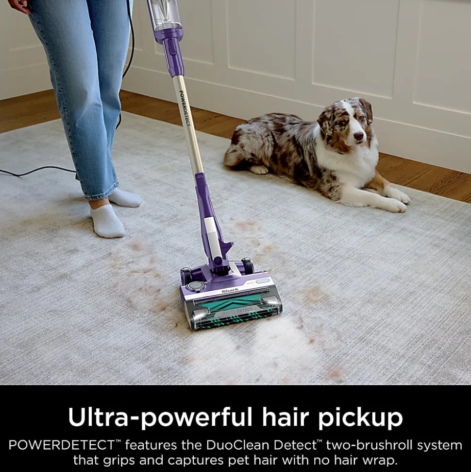Shark POWERDETECT Corded Stick Vacuum, With DETECT Technology, Self-Cleaning Brushroll And Odor Neutralizer Technology, Eggplant, Total Quantity 1